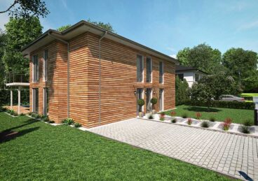 Beautiful modern house 3d rendering